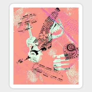 Musical Memories 5 Faux Chine Colle Monoprint Var 1 Sticker